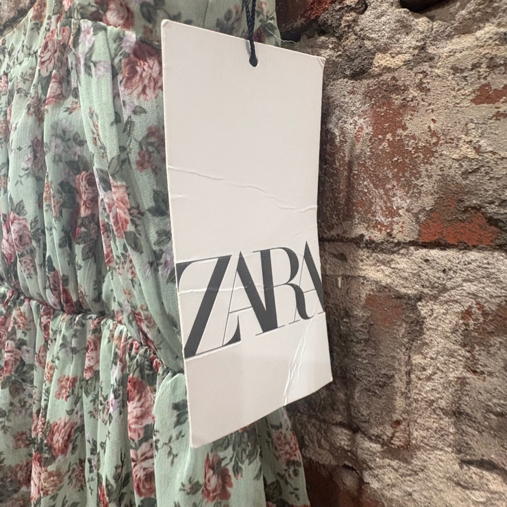 NWT ZARA Floral Print Mini Babydoll Dress Size XS - Picture 3 of 6